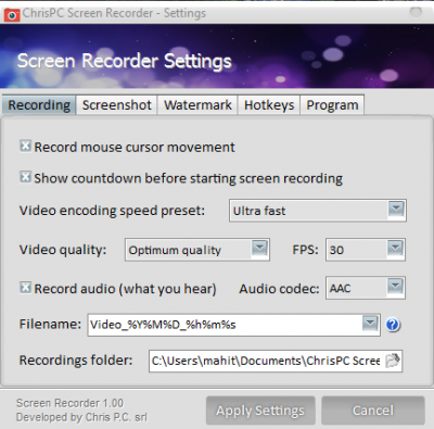 ChrisPC Screen Recorder Pro 3.0.0.3 Crack + Serial Key Latest